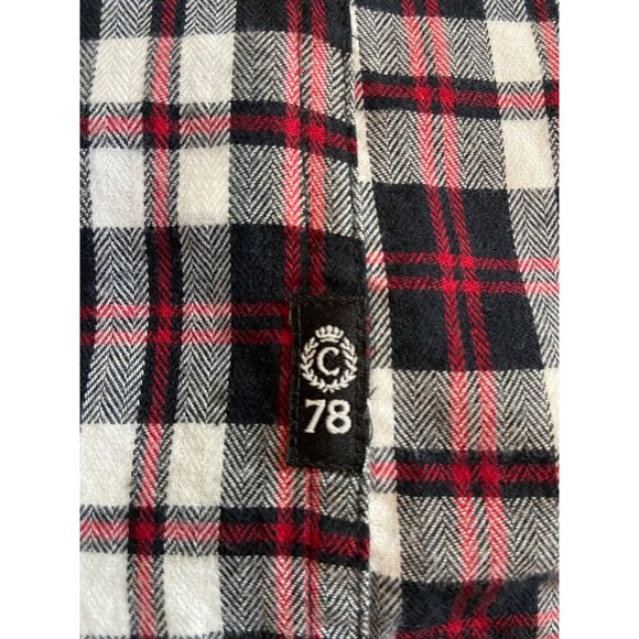 Chaps Men XL Shirt Red Black White Plaid Long Sleeve Button Down Academia Preppy - Picture 7 of 11